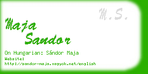 maja sandor business card