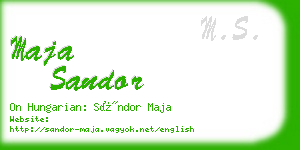 maja sandor business card